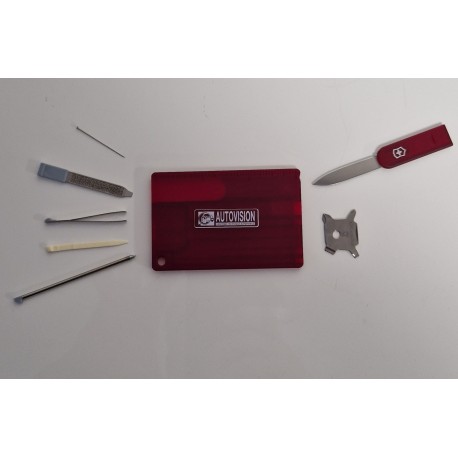 CARTE MULTIFONCTION AUTOVISION/VICTORINOX ROUGE